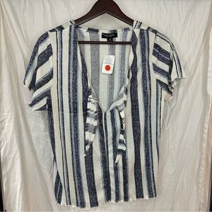 Women’s Plus Size Side Tie Striped Top